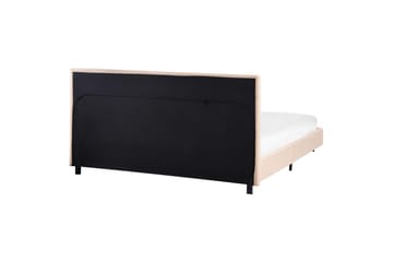 Säng med lamellram Albi - Beige, svart/Bouclé, 160x200 cm - Möbler - Sovrum - Sängram & sängstomme