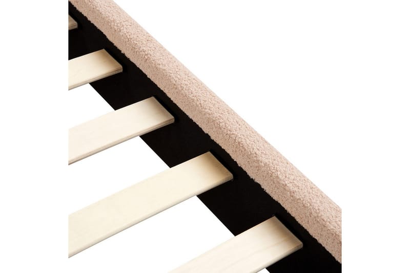 Säng med lamellram Albi - Beige, svart/Bouclé, 160x200 cm - Möbler - Sovrum - Sängram & sängstomme