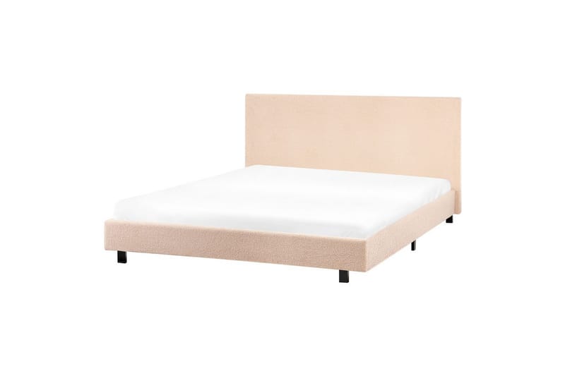 Säng med lamellram Albi - Beige, svart/Bouclé, 160x200 cm - Möbler - Sovrum - Sängram & sängstomme