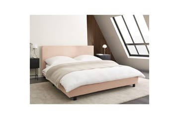 Säng med lamellram Albi - Beige, svart/Bouclé, 160x200 cm - Möbler - Sovrum - Sängram & sängstomme