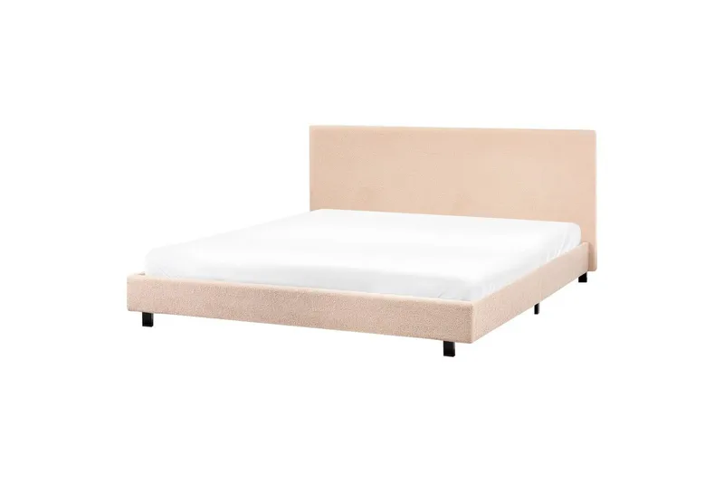 Säng med lamellram Albi - Beige, svart/Bouclé, 180x200 cm - Möbler - Sovrum - Sängram & sängstomme