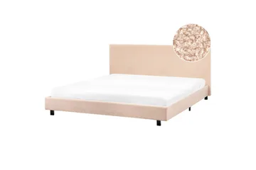 Säng med lamellram Albi - Beige, svart/Bouclé, 180x200 cm - Möbler - Sovrum - Sängram & sängstomme