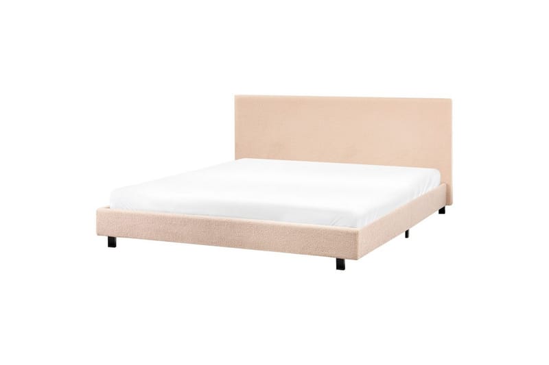 Säng med lamellram Albi - Beige, svart/Bouclé, 180x200 cm - Möbler - Sovrum - Sängram & sängstomme