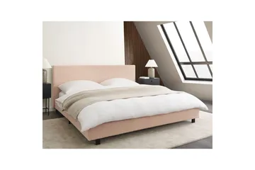 Säng med lamellram Albi - Beige, svart/Bouclé, 180x200 cm - Möbler - Sovrum - Sängram & sängstomme