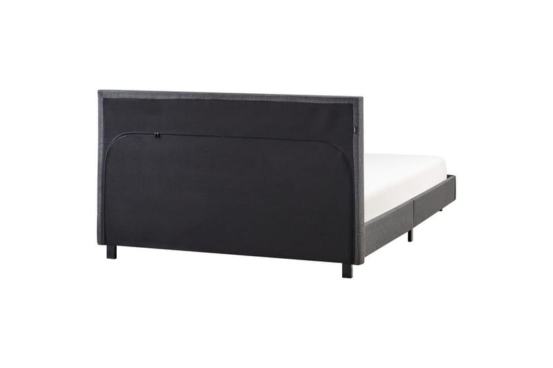 Säng med lamellram Albi - Grå, svart/Polyester, 140x200 cm - Möbler - Sovrum - Sängram & sängstomme