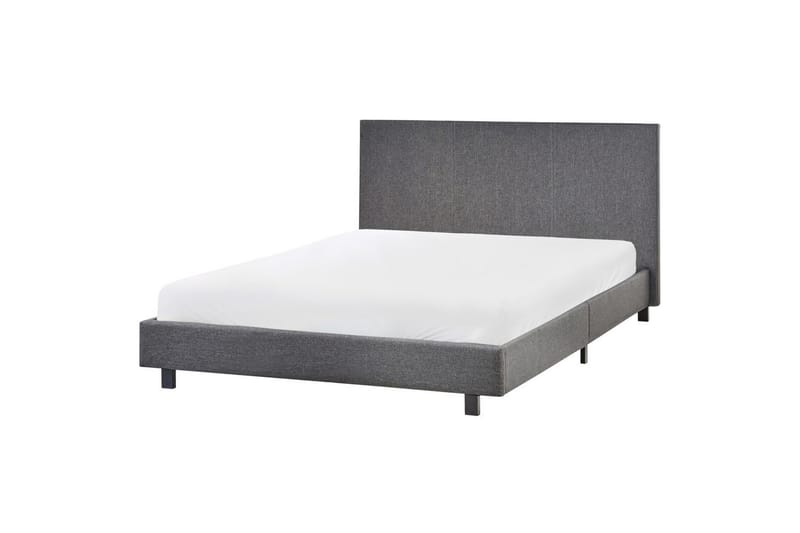 Säng med lamellram Albi - Grå, svart/Polyester, 140x200 cm - Möbler - Sovrum - Sängram & sängstomme