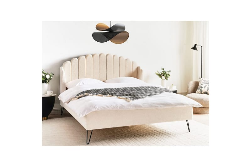 Säng med lamellram Ambillou - Beige, svart, 160x200 cm - Möbler - Sovrum - Sängram & sängstomme