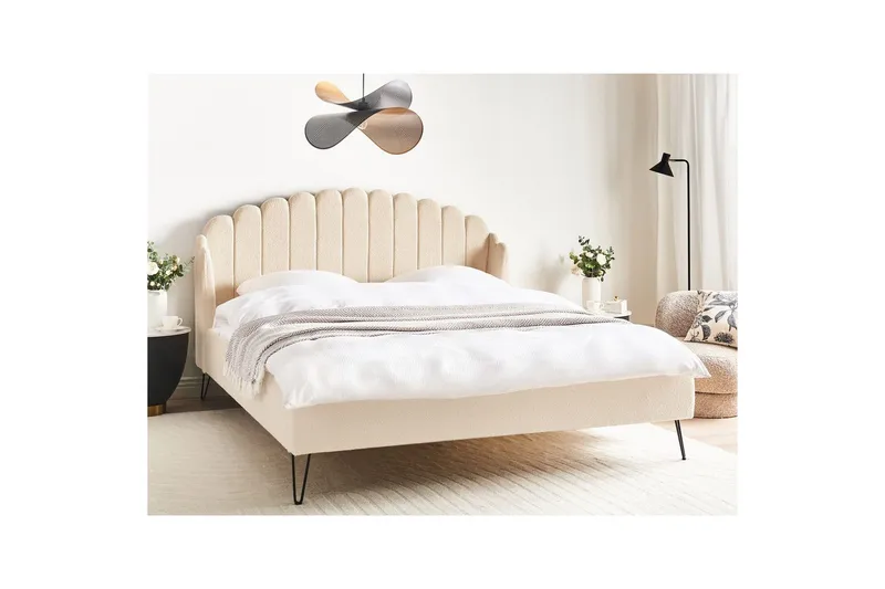 Säng med lamellram Ambillou - Beige, svart, 180x200 cm - Möbler - Sovrum - Sängram & sängstomme