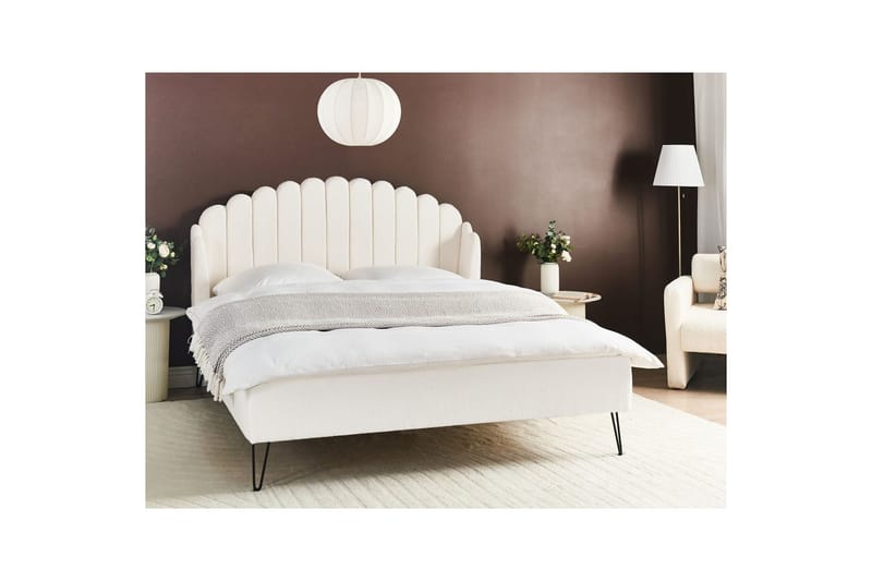 Säng med lamellram Ambillou - Vit, Svart, 160x200 cm - Möbler - Sovrum - Sängram & sängstomme