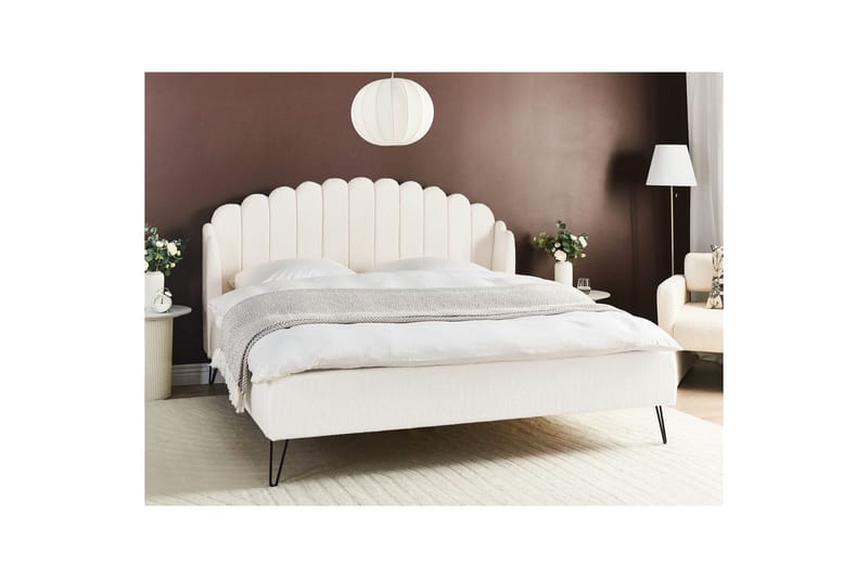 Säng med lamellram Ambillou - Vit, Svart, 180x200 cm - Möbler - Sovrum - Sängram & sängstomme