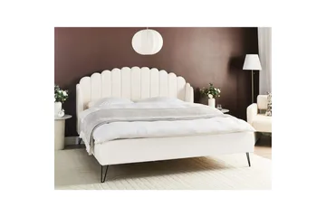 Säng med lamellram Ambillou - Vit, Svart, 180x200 cm - Möbler - Sovrum - Sängram & sängstomme