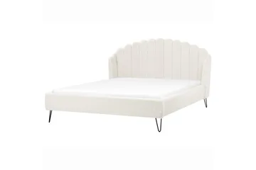 Säng med lamellram Ambillou - Vit, Svart, 180x200 cm - Möbler - Sovrum - Sängram & sängstomme