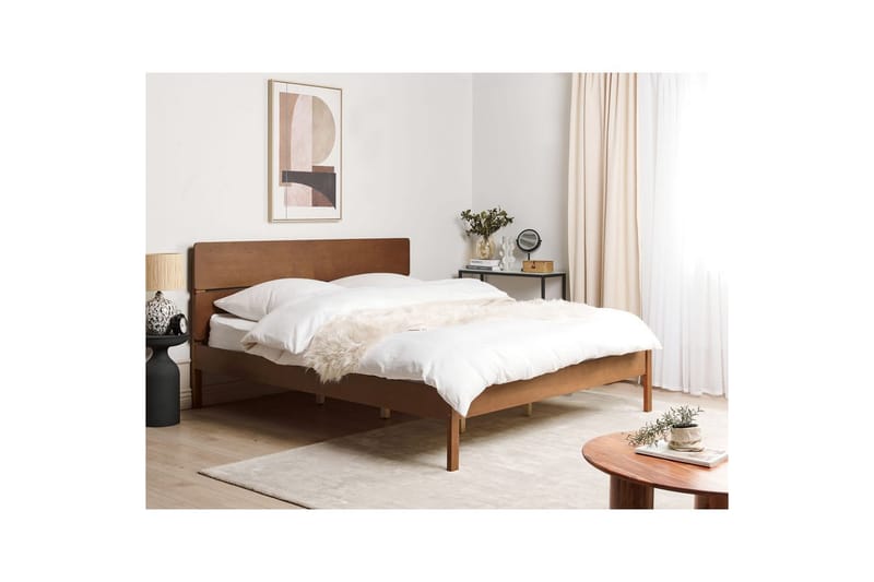 Säng med lamellram Boisset - Brun/Gummiträ, 180x200 cm - Möbler - Sovrum - Sängram & sängstomme
