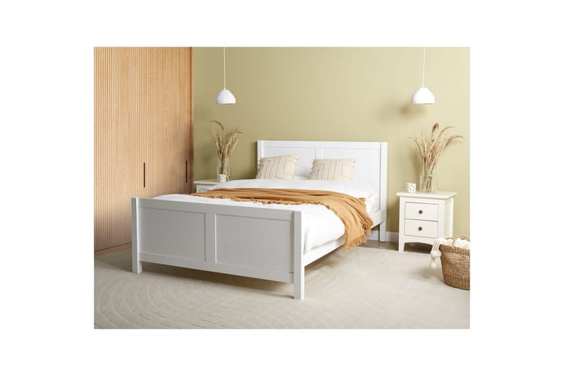 Säng med lamellram Champagnat - Vit, 140x200 cm - Möbler - Sovrum - Sängram & sängstomme