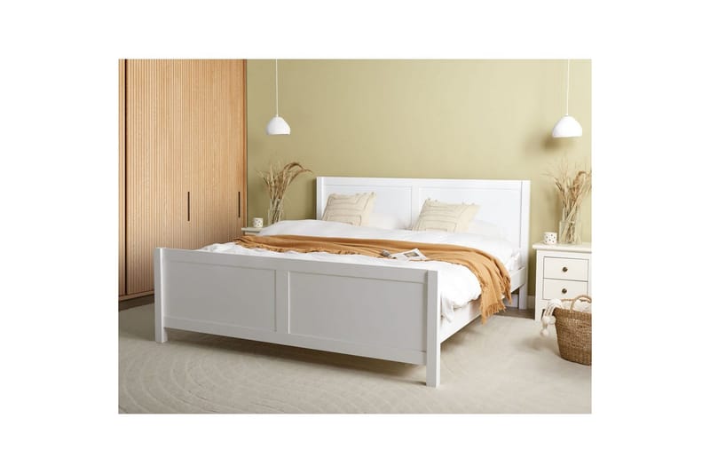 Säng med lamellram Champagnat - Vit, 180x200 cm - Möbler - Sovrum - Sängram & sängstomme
