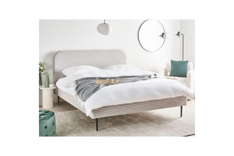Säng med lamellram Flayat - Grå, svart, 160x200 cm - Möbler - Sovrum - Sängram & sängstomme