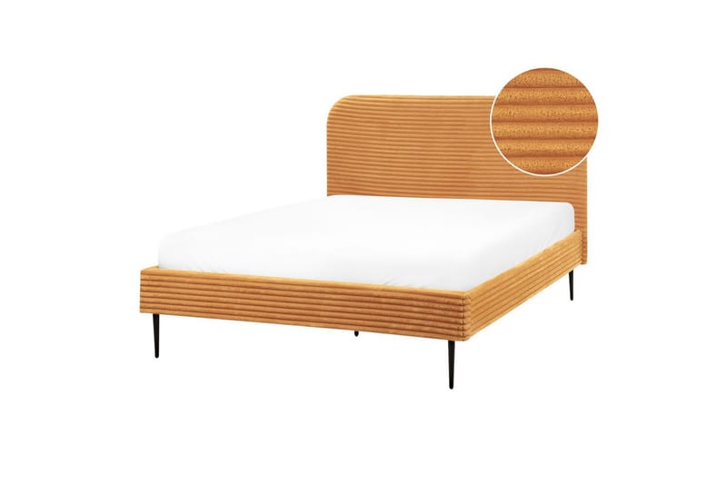 Säng med lamellram Flayat - Orange, svart, 140x200 cm - Möbler - Sovrum - Sängram & sängstomme