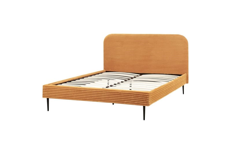 Säng med lamellram Flayat - Orange, svart, 160x200 cm - Möbler - Sovrum - Sängram & sängstomme