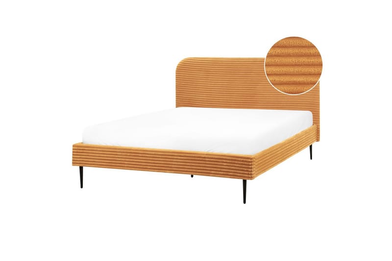 Säng med lamellram Flayat - Orange, svart, 160x200 cm - Möbler - Sovrum - Sängram & sängstomme