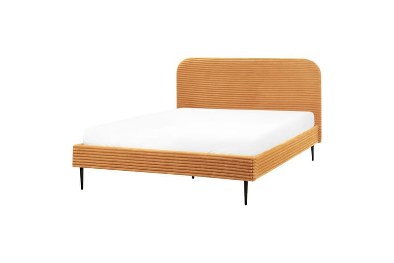 Säng med lamellram Flayat - Orange, svart, 160x200 cm - Möbler - Sovrum - Sängram & sängstomme