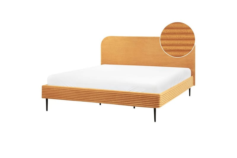 Säng med lamellram Flayat - Orange, svart, 180x200 cm - Möbler - Sovrum - Sängram & sängstomme