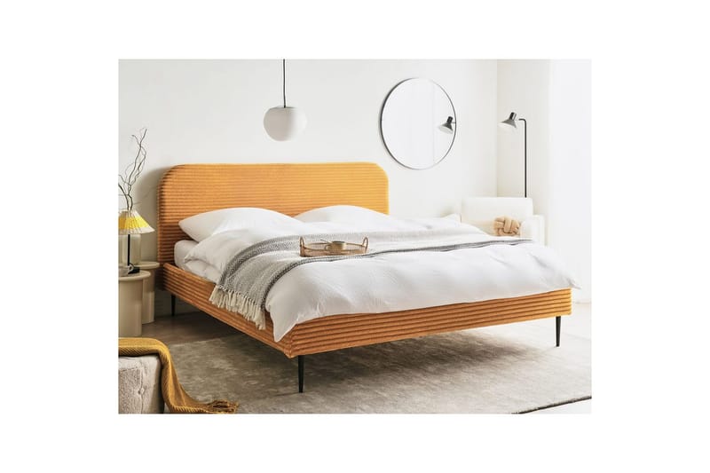 Säng med lamellram Flayat - Orange, svart, 180x200 cm - Möbler - Sovrum - Sängram & sängstomme