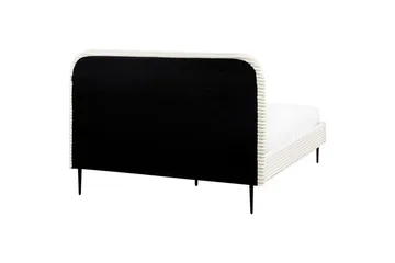Säng med lamellram Flayat - Vit, Svart, 140x200 cm - Möbler - Sovrum - Sängram & sängstomme