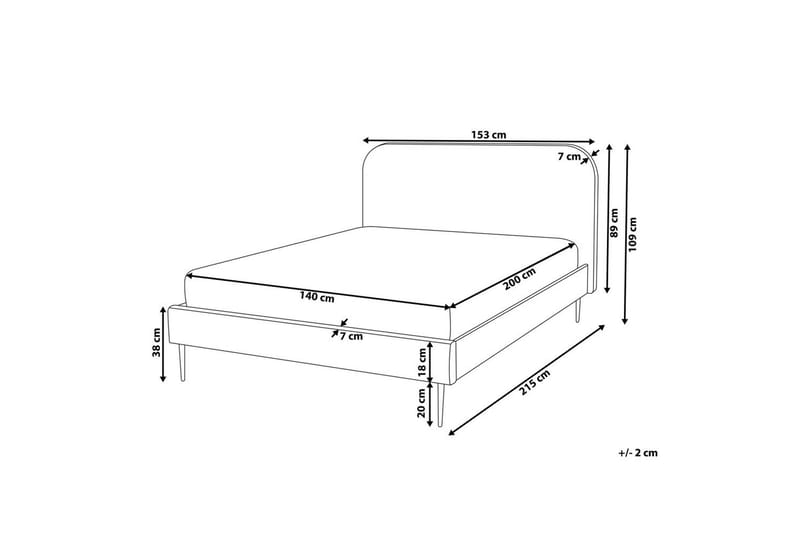 Säng med lamellram Flayat - Vit, Svart, 140x200 cm - Möbler - Sovrum - Sängram & sängstomme