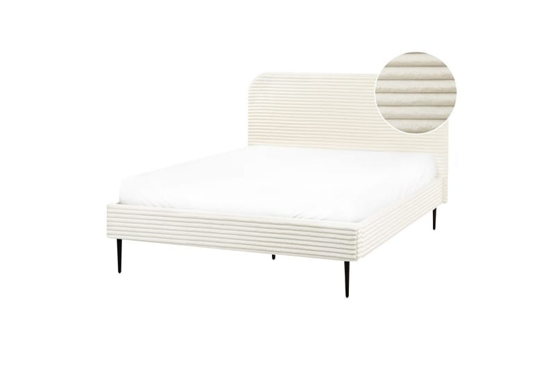 Säng med lamellram Flayat - Vit, Svart, 140x200 cm - Möbler - Sovrum - Sängram & sängstomme