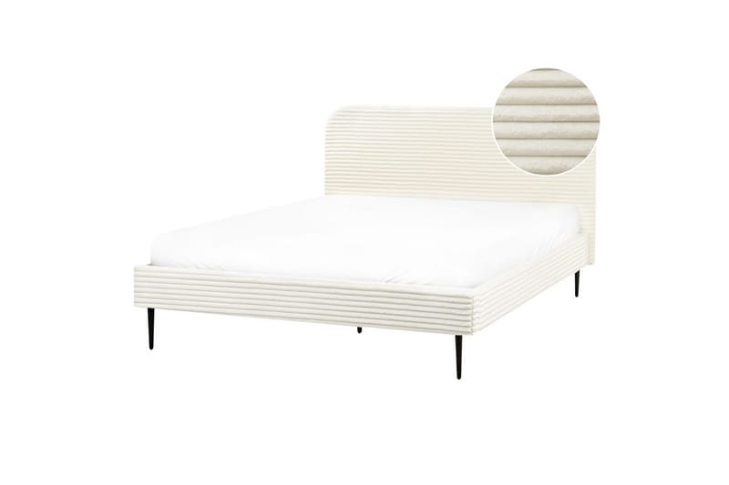 Säng med lamellram Flayat - Vit, Svart, 160x200 cm - Möbler - Sovrum - Sängram & sängstomme