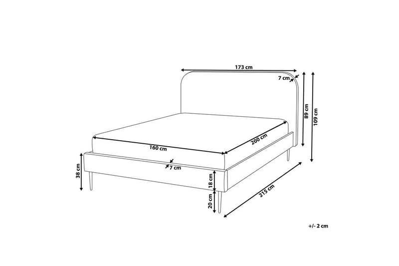 Säng med lamellram Flayat - Vit, Svart, 160x200 cm - Möbler - Sovrum - Sängram & sängstomme