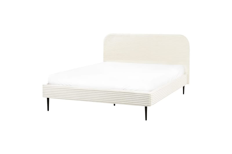 Säng med lamellram Flayat - Vit, Svart, 160x200 cm - Möbler - Sovrum - Sängram & sängstomme