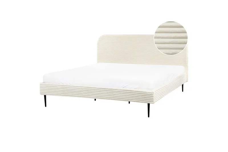 Säng med lamellram Flayat - Vit, Svart, 180x200 cm - Möbler - Sovrum - Sängram & sängstomme