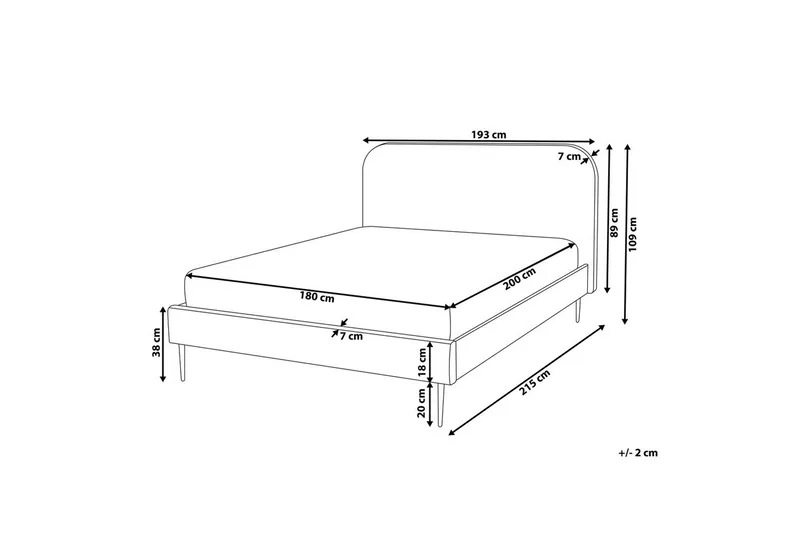 Säng med lamellram Flayat - Vit, Svart, 180x200 cm - Möbler - Sovrum - Sängram & sängstomme