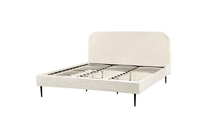 Säng med lamellram Flayat - Vit, Svart, 180x200 cm - Möbler - Sovrum - Sängram & sängstomme
