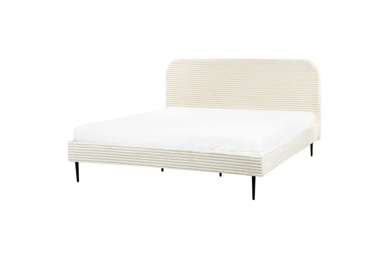 Säng med lamellram Flayat - Vit, Svart, 180x200 cm - Möbler - Sovrum - Sängram & sängstomme