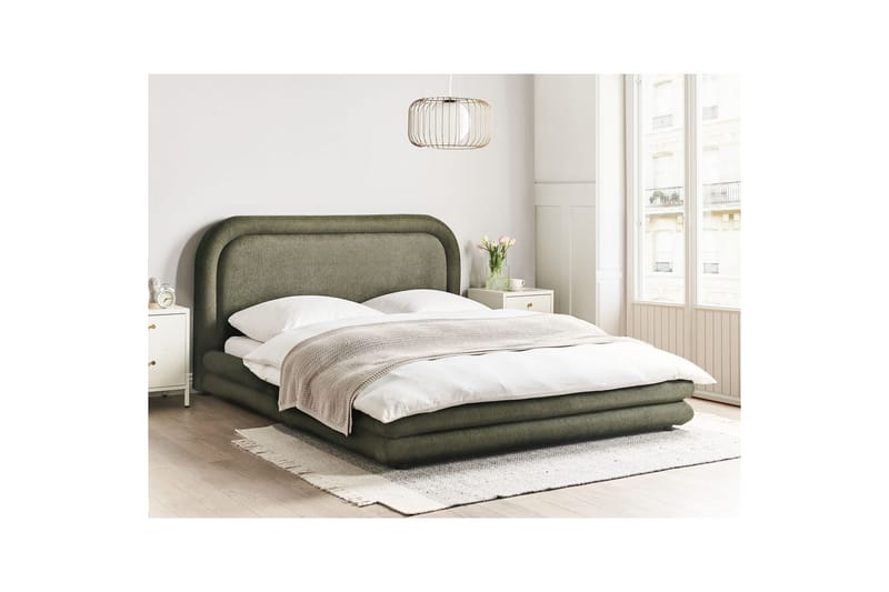 Säng med lamellram Lavardens - Grön, Svart, 160x200 cm - Möbler - Sovrum - Sängram & sängstomme