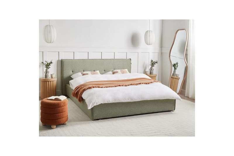 Säng med lamellram Lestre - Grön, Svart, 160x200 cm - Möbler - Sovrum - Sängram & sängstomme