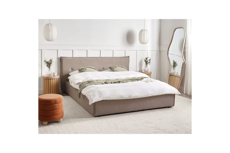 Säng med lamellram Lestre - Taupe, svart, 160x200 cm - Möbler - Sovrum - Sängram & sängstomme