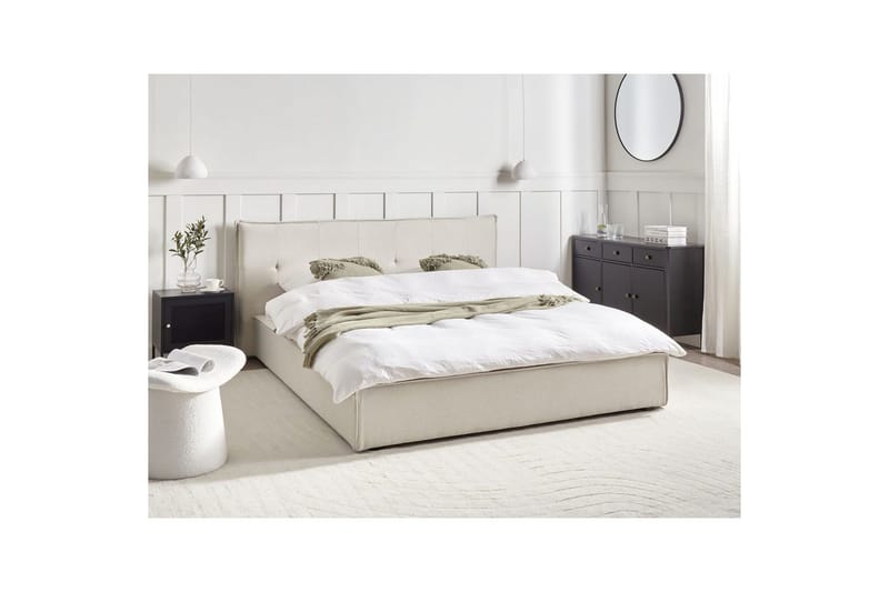 Säng med lamellram Lestre - Vit, Svart, 160x200 cm - Möbler - Sovrum - Sängram & sängstomme