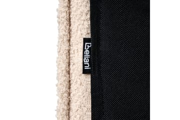 Säng med lamellram Limanton - Beige, ljust trä, svart/Bouclé, 180x200 cm - Möbler - Sovrum - Sängram & sängstomme