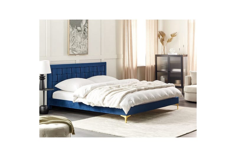 Säng med lamellram Limoux - Blå, 180x200 cm - Möbler - Sovrum - Sängram & sängstomme