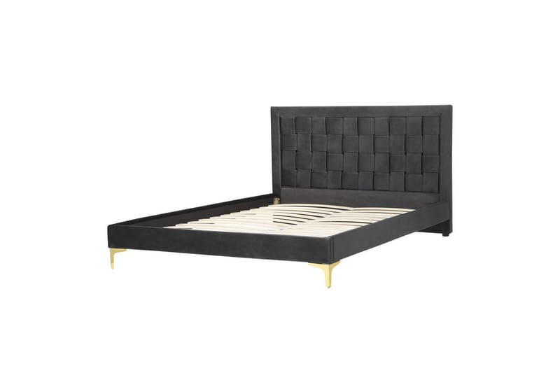 Säng med lamellram Limoux, Svart, 140x200 cm