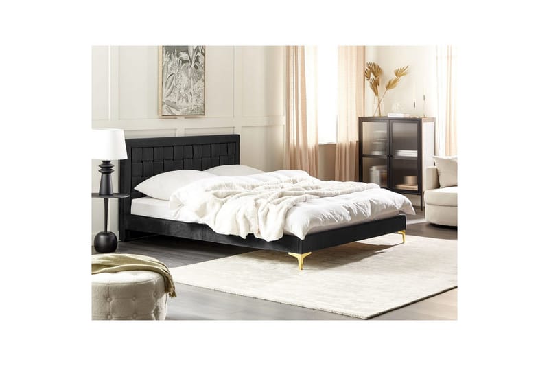 Säng med lamellram Limoux - Svart, 160x200 cm - Möbler - Sovrum - Sängram & sängstomme