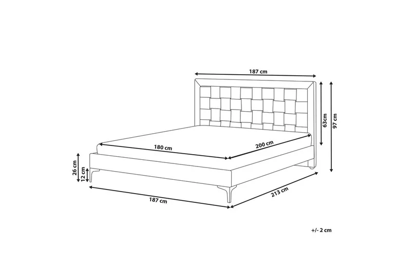 Säng med lamellram Limoux - Taupe, 180x200 cm - Möbler - Sovrum - Sängram & sängstomme