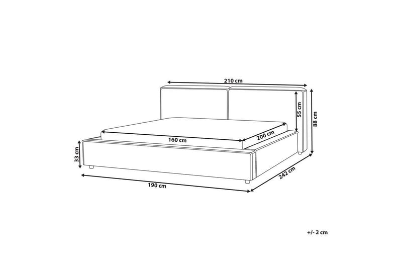 Säng med lamellram Linards - Beige/Manchestertyg, 160x200 cm - Möbler - Sovrum - Sängram & sängstomme