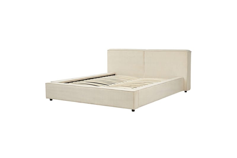 Säng med lamellram Linards - Beige/Manchestertyg, 160x200 cm - Möbler - Sovrum - Sängram & sängstomme