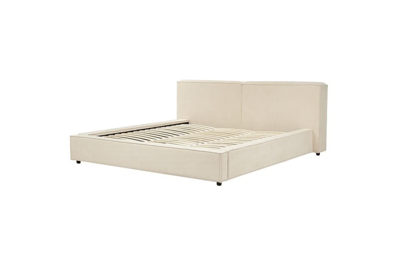 Säng med lamellram Linards - Beige/Manchestertyg, 180x200 cm - Möbler - Sovrum - Sängram & sängstomme