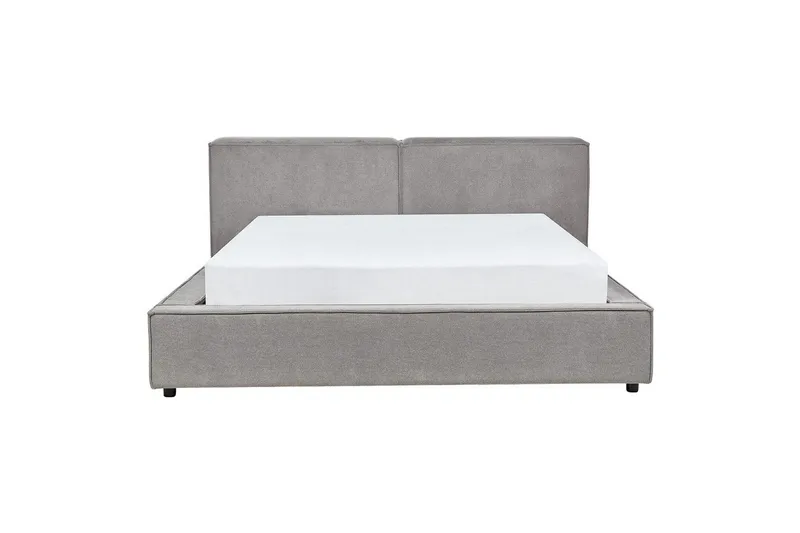 Säng med lamellram Linards - Grå/Polyester, 160x200 cm - Möbler - Sovrum - Sängram & sängstomme