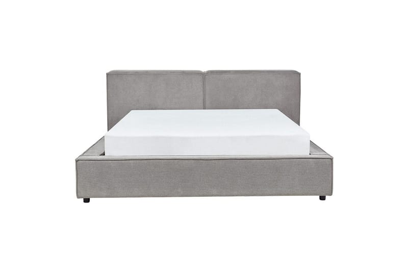 Säng med lamellram Linards - Grå/Polyester, 160x200 cm - Möbler - Sovrum - Sängram & sängstomme